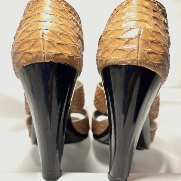 Michael Michael Kors-Women's Tan/Camel Leather-3 3/4" Heels-Unique 7 1/2-Zipper - Picture 9 of 16